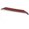 vidaXL Manual Retractable Awning with LED Burgundy 500x350 cm