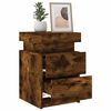vidaXL Bedside Cabinets with LED Lights 2 pcs Smoked Oak 35x39x55 cm