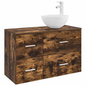 vidaXL Bathroom Cabinet Set 2 pcs Smoked Oak 79.5 x 35 x 80 cm