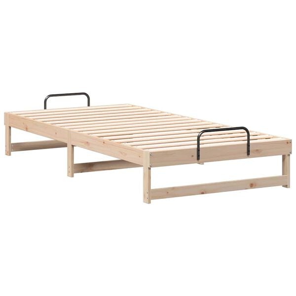 vidaXL Bed Frame Brown 100 x 210 cm Solid Pine Wood