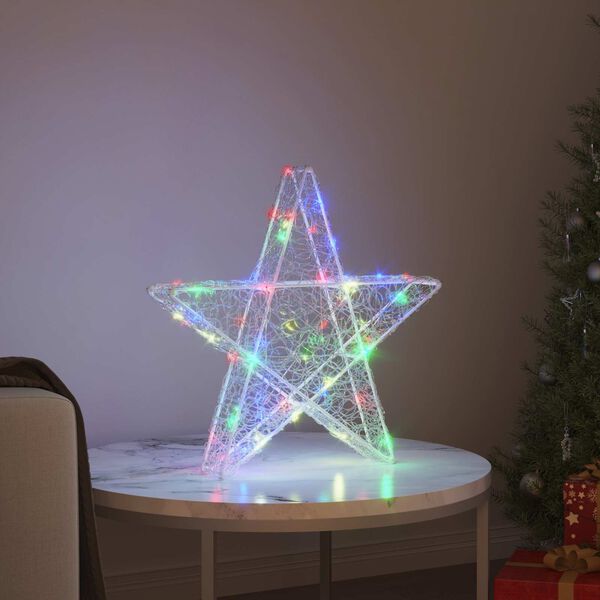 vidaXL 3D Star with 50 LEDs Multicolour 55 x 53.5 x 10 cm Acrylic