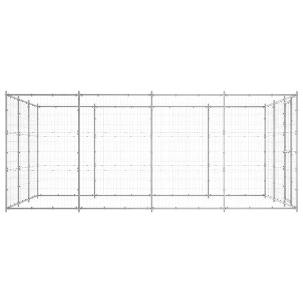 vidaXL Outdoor Dog Kennel Galvanised Steel 14.52 m²