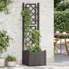 vidaXL Garden Planter with Trellis 43x43x142 cm PP Anthracite