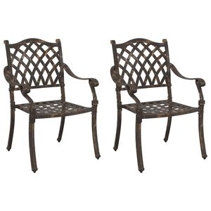 vidaXL Garden Chair 2 pcs Bronze 56 x 55 x 92.5cm Aluminium