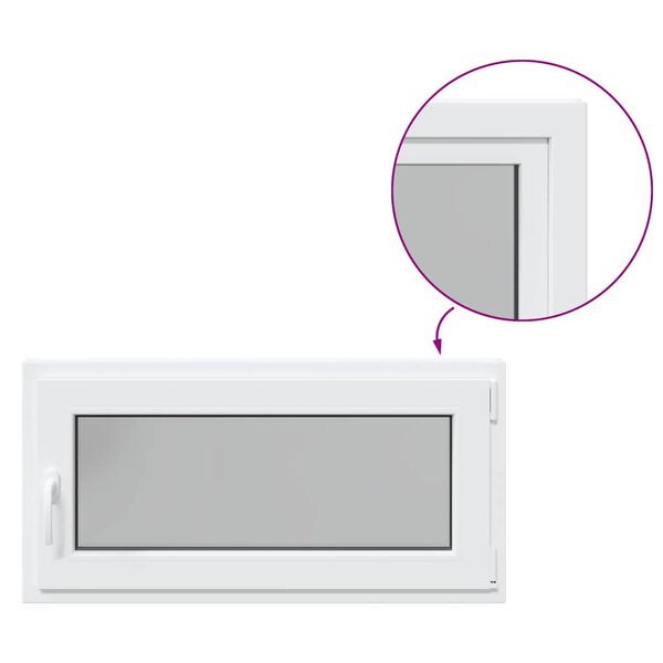 vidaXL Basement Window "RISOR" 100x50 cm Tilt&Turn DIN Right White