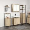 vidaXL Bathroom Furniture Set with Shelf 3 pcs Sonoma Oak and Black