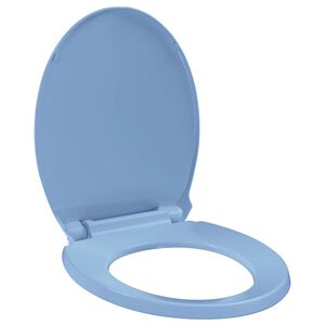 vidaXL Soft-Close Toilet Seat Quick Release Blue Oval
