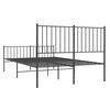 vidaXL Metal Bed Frame without Mattress with Footboard Black 120x200cm