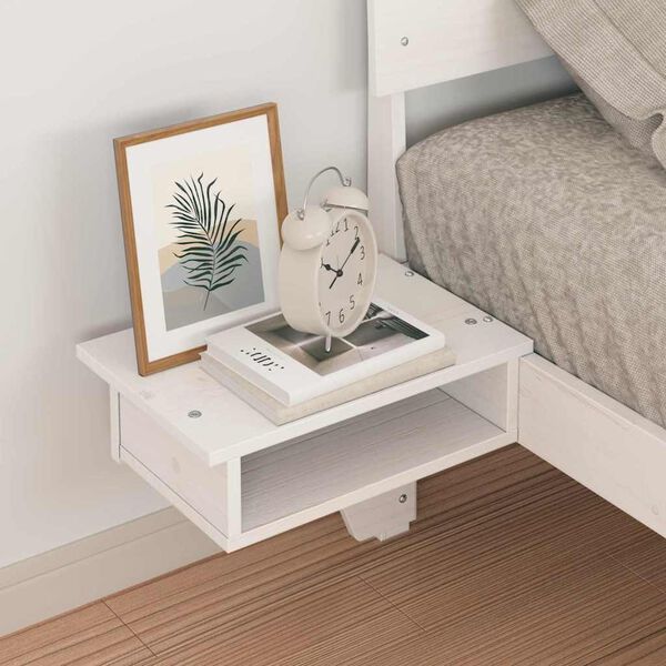 vidaXL Bed Frame with Headboard White 90 x 200 cm Solid Pine Wood