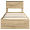 vidaXL Bed Frame Sonoma Oak and Silver 75 x 190 cm Engineered Wood