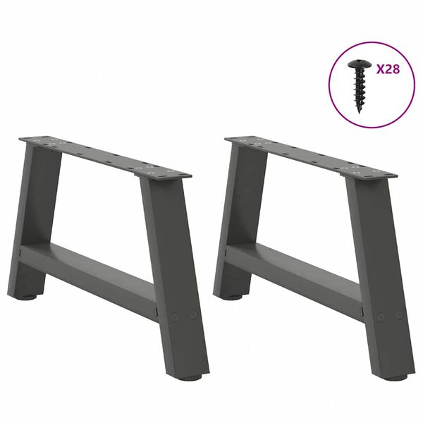 vidaXL Coffee Table Legs A-Shaped 2 pcs Anthracite&nbsp;60x(30-31) cm Steel