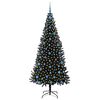 vidaXL Christmas Tree with 300 LEDs with Stand Black 210 cm PVC