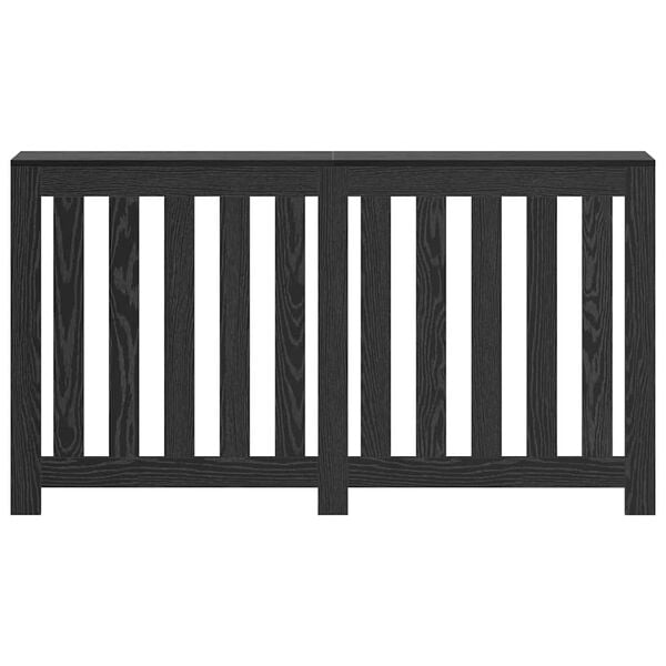 vidaXL Radiator Cover Black Oak 149 x 20 x 82 cm Engineered Wood