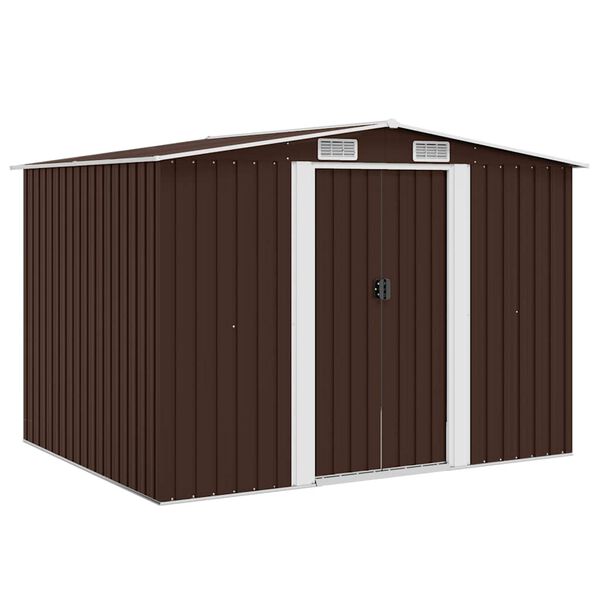 vidaXL Garden Storage Shed Brown 257x205x178 cm Steel