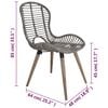 vidaXL Dining Chairs 6 pcs Brown Natural Rattan