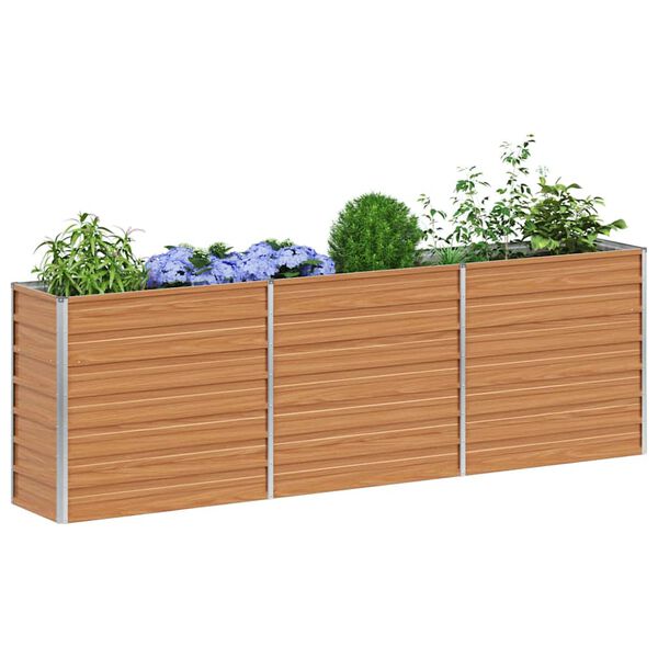 vidaXL Garden Raised Bed 240x40x77 cm Galvanized Steel Silver