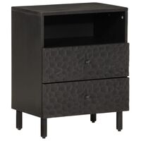 vidaXL Bedside Cabinet Black 50x33x60 cm Solid Wood Mango