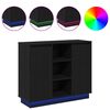 vidaXL LED Sideboard Black Oak 90 x 32 x 75 cm Engineered Wood