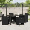 vidaXL Garden Dining Set 5 pcs Black Poly Rattan
