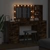 vidaXL Dressing Table with Drawer 3 pcs Smoked Oak Engineered Wood