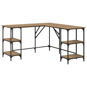 vidaXL Desk Artisan Oak 139 x 139 x 75 cm Engineered Wood