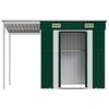 vidaXL Garden Shed with Extended Roof Green 277x107x181 cm Steel