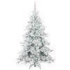 vidaXL Artificial Hinged Christmas Tree White 210 cm PVC and Steel