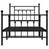 vidaXL Metal Bed Frame without Mattress with Footboard Black 90x200cm