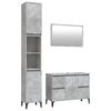 vidaXL 3 Piece Bathroom Furniture Set Concrete Grey Engineered Wood
