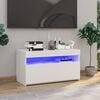 vidaXL TV Cabinet with LED Lights High Gloss White 75x35x40 cm