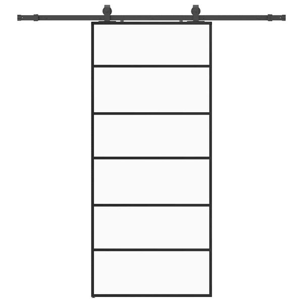 vidaXL Sliding Door with Hardware Set Black 90x205 cm ESG Glass