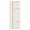 vidaXL Sliding Door Gold 90x205 cm Frosted ESG Glass and Aluminium