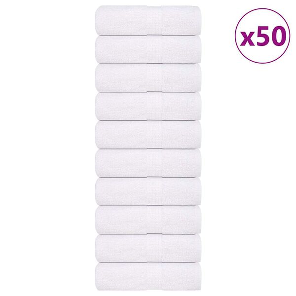 vidaXL Guest Towels "FROGN" 50 pcs White 30x50 cm 360 gsm