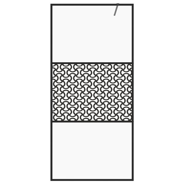 vidaXL Walk-in Shower Wall with Clear ESG Glass 115x195 cm Black