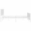 vidaXL Metal Bed Frame without Mattress with Footboard White 200x200cm