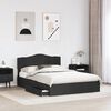 vidaXL Storage Bed with Headboard Black 140 x 190 cm Engineered Wood