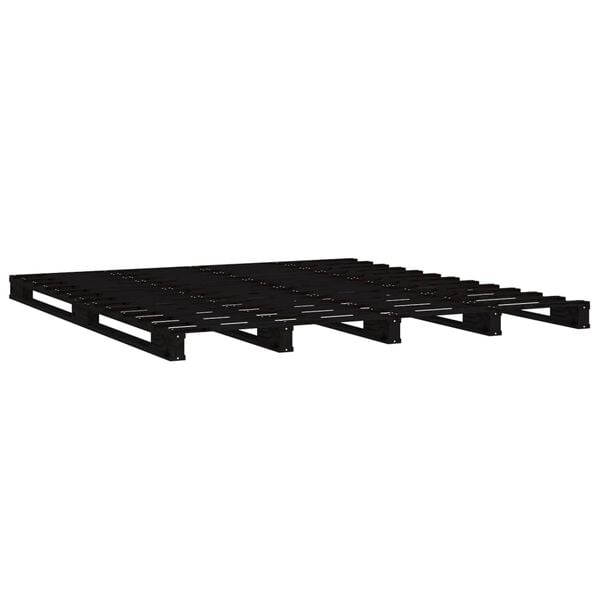 vidaXL Pallet Bed without Mattress Black Small Double Solid Wood