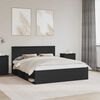 vidaXL Bed Frame with Headboard Black 160 x 200 cm Solid Pine Wood