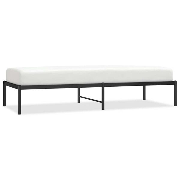 vidaXL Metal Bed Frame without Mattress Black 75x190cm