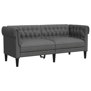 vidaXL Sofa Dark Grey 182.5 x 74.5 x 74.5 cm Polyester