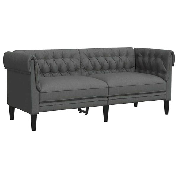 vidaXL Chesterfield Sofa Other Dark grey 182.5 x 74.5 x 74.5 cm Fabric