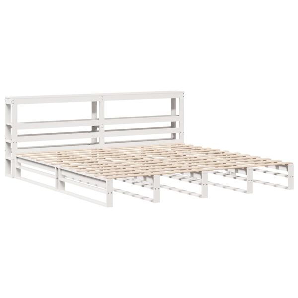 vidaXL Bed Frame without Mattress White 200x200 cm Solid Wood Pine