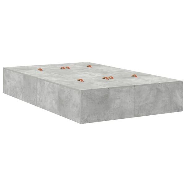 vidaXL Storage Bed Frame Concrete Grey 120 cm Engineered Wood