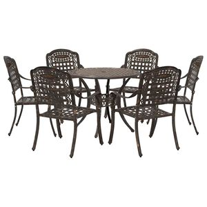 vidaXL Garden Dining Set 7 pcs Bronze Aluminium