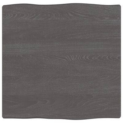 vidaXL Table Top Dark Brown 40x40x2 cm Treated Solid Wood Oak Live Edge