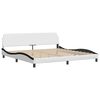 vidaXL Bed Frame without Mattress "Zadar" White and Black 200x200 cm Faux Leather