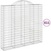 vidaXL Arched Gabion Baskets 11 pcs 200x50x180/200 cm Galvanised Iron