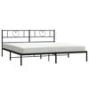 vidaXL Metal Bed Frame without Mattress with Headboard Black 200x200cm