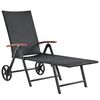 vidaXL Sun Lounger with Wheels Poly Rattan Black