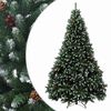 vidaXL Artificial Hinged Christmas Tree 210 cm steel